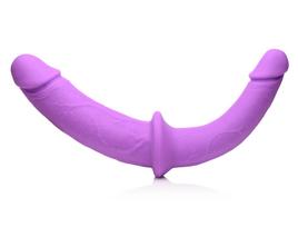Strap U Double Charmer Silicone Double Dildo with Harness Purple
