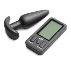 Bang! 25X Vibrating Silicone Butt Plug with Remote Control Black