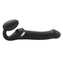 strap-on-me Multi Orgasm Strap-On Vibrator with Licking Stimulator Black L