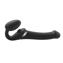 strap-on-me Multi Orgasm Strap-On Vibrator with Licking Stimulator Black M