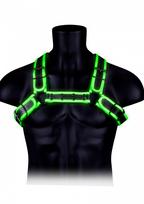 Ouch! Glow in the Dark Buckle Bulldog Harness S/M