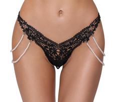 Cottelli String with Pearls 2322277 Black S/M
