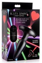 Booty Sparks Laser Heart Small Anal Plug with Remote Control Black