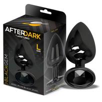 AfterDark Blackgem Metalic Butt Plug with Black Jewel Size L