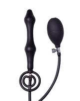 Rimba Latex Play Inflatable Anal Plug with Double Balloon and Pump 9162 Black