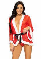 Leg Avenue Santa Robe Tie & String 3 pcs Set S/M