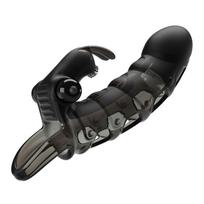Pretty Love Cuper Penis Sleeve + Rabbit Vibrator Black