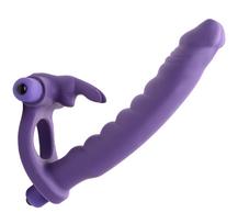 Frisky Double Delight Vibrating Rabbit C-Ring Purple