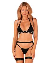 Obsessive Selinne 3-pcs Set Black XL/XXL