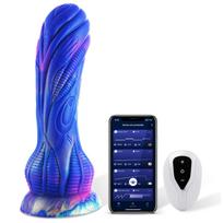 HiSmith WDA025-M Wildolo Silicone Vibrating Monster Dildo with App 24cm Blue-Purple