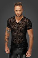 Noir Handmade H071 Leopard Flock V-Neck T-Shirt XXL