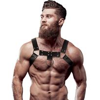 Fetish Submissive Attitude Eco Leather Chest Strap Harness Men Black