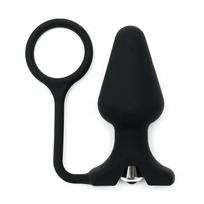 Rimba Silicone Butt Plug with Cockring Black
