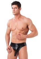 Rimba Latex Play Men's Briefs with Sleeve Black XL