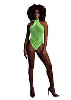 Ouch! Glow in the Dark Body with Halter Neck Neon Green XL-4XL