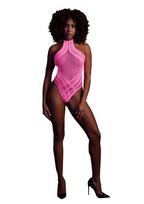 Ouch! Glow in the Dark Body with Halter Neck Neon Pink S/M/L