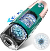 Paloqueth Electric Thrusting & Rotating Masturbator with 7 Modes and Realistic 3D Channel Green