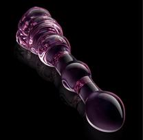 Dream Toys Glaze Glass Rosebud Beaded Dildo Pink