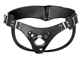 Strap U Bodice Corset Style Strap On Harness Black
