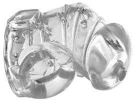 Master Series Detained 2.0 Chastity Cage with Nubs Clear