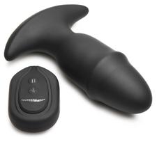 ThunderPlugs Butt Slider 10X Sliding Ring Silicone Missile Plug with Remote Black