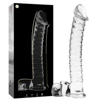 Ibiza Nebula Model 23 Dildo Borosilicate Glass 21.5x4cm Clear
