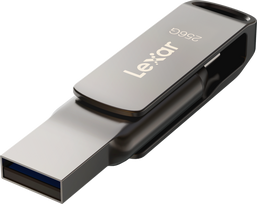 LEXAR JUMPDRIVE DUAL DRIVE D400 TYPE-C/TYPE-C & TYPE-A, UP TO 130MB/S READ (USB 3.1) 256GB