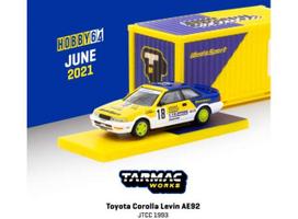 PRE-ORD3R Tarmac Modeliukas 1/64 Toyota Corolla Levin AE92, yellow/blue