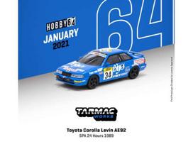 PRE-ORD3R Tarmac Modeliukas 1/64 1989 Toyota Corolla Levin AE92 #34 SPA 24h, blue