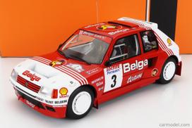 PRE-ORD3R IXO Models Modeliukas 1/18 1985 Peugeot 205 T16 #3 Belga Rally Ypres, B. Darniche/A. Mahe