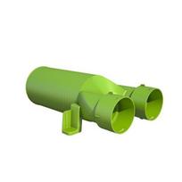 Difuzoriaus dėžutė AE34c 180° DN125 - 2xDN75 Air Excellent, antistatinis ir antimikrobinis plastikas