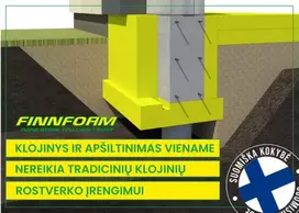 Liktinis klojinys Finnfoam XPS U-300, polinių pamatų rostverko įrengimui