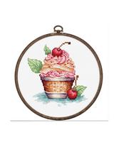 Siuvinėjimo rinkinys "Cherry Ice Cream" SBC104 su lankeliu