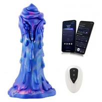 HiSmith WDA030-M Wildolo Designer Series Silicone Dildo Vibrator with App 21.5cm Blue