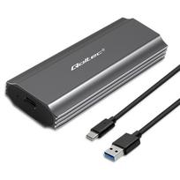 Qoltec Enclosure for M.2 SSD, SATA, NVMe, USB-C drive