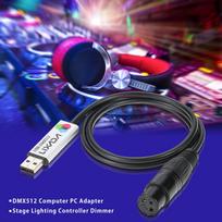 Lixada USB į DMX sąsajos adapteris LED DMX512 Kompiuterio kompiuterio scenos apšvietimo valdiklis Dimmer