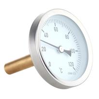 63 mm horizontalus ciferblatas termometras aliuminio temperatūros matuoklis 0-120 laipsnių C sidabras
