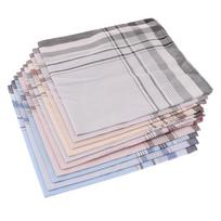 10 vnt. medvilniniai langiniai vyriški nosinaičiai kvadratiniai dekoratyviniai kostiumai Grid Hanky 38x38cm