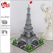 8002 Pasaulio architektūra Prancūzija Paryžiaus Eifelio bokštas 3D modelis „Pasidaryk pats“ mini deimantiniai blokeliai, plytos, statybinis žaislas vaikams be dėžutės
