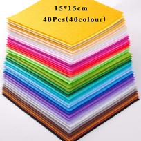 40vnt 15x15cm veltinio audinys Praktinė mada Namų dovanos Neaustinės daugiaspalvės vestuvinės poliesterio audinio siuvimo amatai