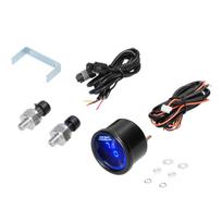 Dviejų ekranų oro slėgio matuoklis LED skaitmeninis oro pakabos matuoklis 0-220PSI su 2 vnt 1/8NPT jutikliais juoda