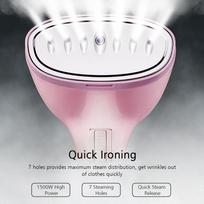 1500 W nešiojamas rankinis drabužių garintuvas Drabužių garintuvas 3 garų režimai su 350 ml dideliu nuimamu EU Plug rožinė