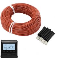 50 m šildymo kabelis ir termostatas, kombinuotas 12K anglies pluošto grindų šildymas tolimųjų infraraudonųjų spindulių šildymas su M6 termostatu 50m cable+Thermostat juoda
