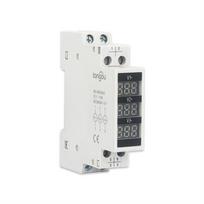 80–500 V trifazis 35 mm Din bėgio montavimo įtampos matuoklis, modulinis voltmetro matuoklis, 3 LED skaitmeninis ekranas balta