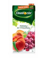 Gaivusis sulčių gėrimas ELMENHORSTER, persikų ir vynuogių, be konservantų, 20%, 2l