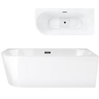 Pastatoma į kampą vonia Corsan Intero E240XL Intero 170x80cm dešinė, juodos spalvos sifonu