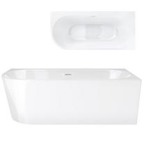 Pastatoma į kampą vonia Corsan Intero E240XL Intero 170x80cm dešinė, baltos spalvos sifonu