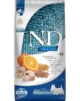 FARMINA N&D Ocean dog codfish, spelt, oats, orange Adult Mini 7 kg menkė, spelta kviečiai, avižos, apelsinas