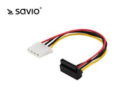 SAVIO AK-42 Maitinimo kabelis / adapteris Molex 4pin F-SATA 15pin F kampinis, 10 vnt.