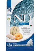 FARMINA N&D Ocean Dog Puppy Medium & Maxi cod, pumpkin & cantaloupe melon 2.5 kg  menkių, moliūgų, melionų melionų šuniukams ir nėščioms kalėms